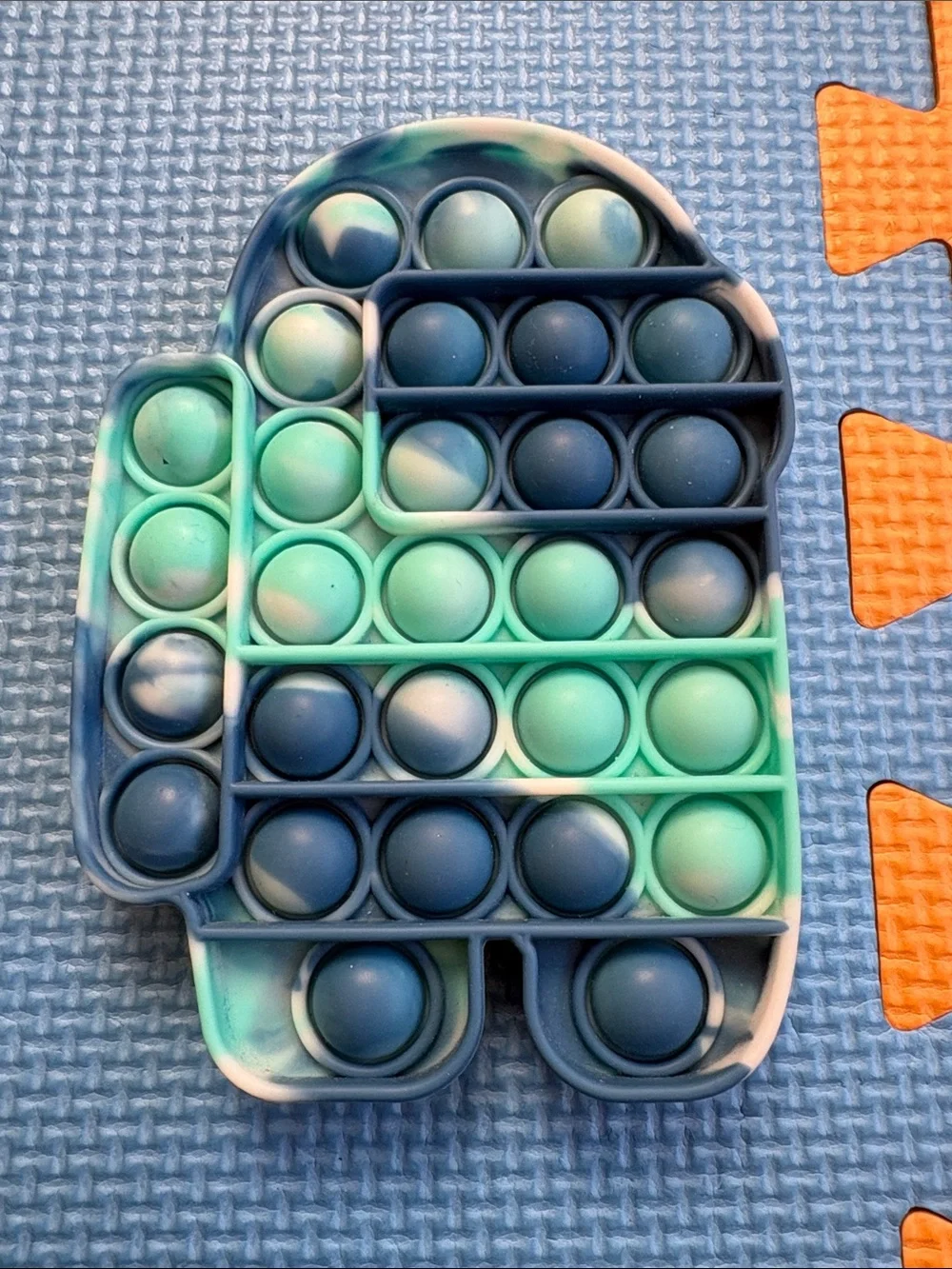 Among Us Silicone Pop It Fidget Toy - Teal & Navy Swirl